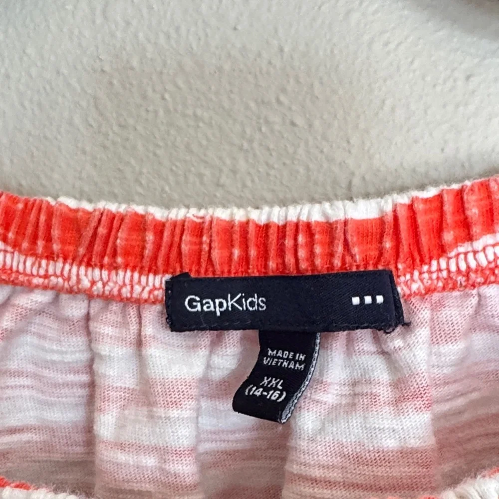 GAP Kids Dress in Orange and White with Royal Blue Bow size XXL
